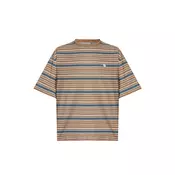 Carhartt WIP Majica Zane nočno modra/pastelno modra/svetlo rjava/bela