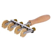 Adjustable dough cutter, with 4 serrated blades, brass - Zokura