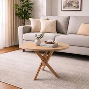 Hanah Home Oscar Yuvarlak trpezarijski sto 100 × 100 × 75 cm, hrast