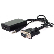 VALUE 12.99.3117 prilagodnik za video kabel 0,15 m HDMI Tip A (Standard) VGA (D-Sub) + 3.5mm Crno