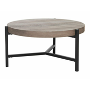 Klubska mizica Berwyn 707 (Črna + Temen les) Temen les, Črna, 42cm, MDF plošča, Okrogla