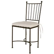 Casa Padrino luxury Art Nouveau wrought iron garden chair with seat cushion black/cream