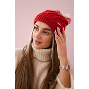 marka niezdefiniowana Cap with fleece Ilona K218 malina+ecru