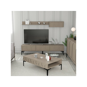 Hanah Home Set TV ormaric i klub stolic Lyon 3, 4 dijela, Smeda