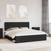 vidaXL vidaXL Konstrukcija postelje Črna 200 x 200 cm Masivno borovo les, (5000102749)
