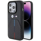 BMW BMHCP15L22NSTB iPhone 15 Pro 6.1 black Stamped Tricolor Stripe (BMHCP15L22NSTB)