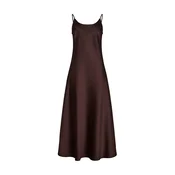 Serena Silueta Obleka Midi satin slip dress Majestic čokolada