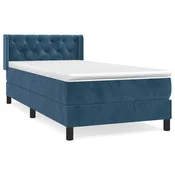 vidaXL vidaXL Box spring postelja z vzmetnico temno modra 80x200 cm žamet, (20896314)