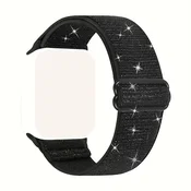 Elastični najlonski pašček (glitter) za Fitbit Versa 2/Versa Lite SE – črna