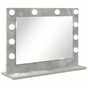 Vidaxl Ogledalo za toaletno mizico Betonsko siva 60 x 45 x 18 cm