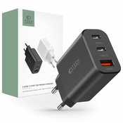 ZIDNI PUNJAC ZA MOBITEL I TABLET TECH-PROTECT C30W 3-PORT NETWORK CHARGER PD30W/QC3.0 BLACK