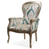 Casa Padrino luxury baroque armchair turquoise/silver - Baroque style living room armchair with elegant pattern - Baroque living room furniture - Noble & magnificent