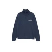 Pull&Bear Pulover temno modra/bela