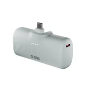 SBS Prenosna baterija EcoPower 5000 mAh 10W z vgrajenim priključkom USB-C - siva