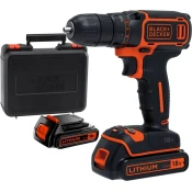 Black & Decker BDCDC18KB akumulatorska bušilica/izvijac, 2 akumulatora, kofer (18 V, 1,5 Ah)