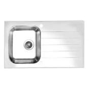 ALVEUS pomivalno korito GLASSIX 10 1099462, belo+ sifon