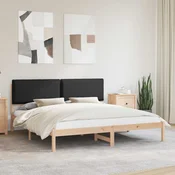 vidaXL Posteljni okvir z oblazinjenim vzglavjem Črna 200 x 200 cm