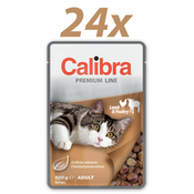 Calibra Premium Adult, mokra hrana za macke, janjetina i perad, 24 x 100 g