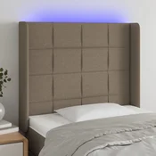 vidaXL vidaXL LED posteljno vzglavje taupe 83x16x118/128 cm blago, (20932921)