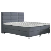 Carryhome POSTELJA Z VZMETNICO 160 cm x 200 cm , tekstil modra, siva
