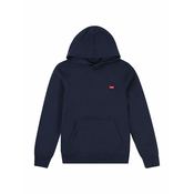 Otroški pulover Levis MINI BATWING HOODIE mornarsko modra barva, s kapuco, 9EL452