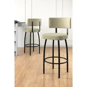 Hanah Home set od 6 barskih stolica Wosa, krem tkanina Babyface, crne metalne noge