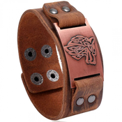 Moška zapestnica Brave - Wolf - Rjava 2 KP34341