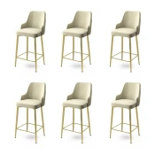 Hanah Home Set barskih stolica Enox, 6 komada, Krem-zlatni