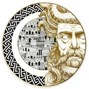 Casa Padrino luxury porcelain plate God (right side) white/black/gold A� 29 cm - Hand painted porcelain dinner plate - Luxury quality - Made in Italy