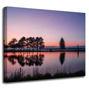 shumee Platno s sliko Sončni zahod nad vodo 50x40 cm