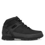 Timberland za moške. TB1A1QHR0151 Vodoodporni čevlji Euro Sprint srednjega kroja črni (43.5), Črna, Ravna stran, Čipke,