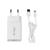 V-TAC Set za punjenje mobitela Adapter 2,1A + kabel tip C 8647