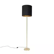 Klasična stoječa svetilka medenina s črnim odtenkom 40 cm - Simplo