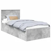 Krevetna konstrukcija s uzglavljem Betonski sivi 100 x 200 cm