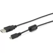 EQUIP USB 2.0 kabel A-MicroB 1,8m, M/M, black with Ferrite Core