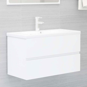 shumee Omarica za umivalnik bela 80x38,5x45 cm iverna plošča