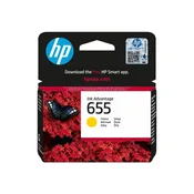 HP 655 črnilna kartuša, rumena, standardna zmogljivost 600 strani, 1 kos