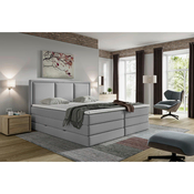 MID.YOU POSTELJA BOXSPRING 180 cm  x 200 cm , tekstil rjavosiva