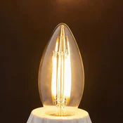 LED-žarnica Lindby, sveča, E14, 4 W, prozorna, 2.700 K - Steklo