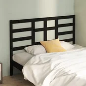 Vidaxl Posteljno vzglavje črno 166x4x104 cm trdna borovina