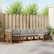 Set vanjskih sofa 7 kom. Prirodna i svjetlosiva