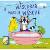 Waschbär wäscht Wäsche