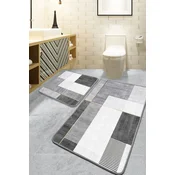 Lessentiel Maison Set prostirki za kupatilo Pendor, 2 Komada, Siva
