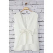 Trendyol Curve White Finike Weaving Plus Size Blouse