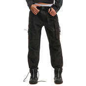 Cropp - Pantalone s kaišem - CRNO