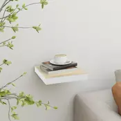 Plutajuca zidna polica boja hrasta i bijela 23x23,5x3,8 cm MDF