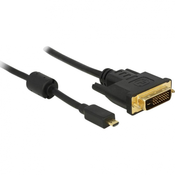 Delock HDMI / DVI priključni kabel [1x HDMI-vtič D Micro - 1x DVI-vtič 24+1pol.] 2 m črn Delock