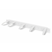 1U cable management panel, 5x PVC cable rings 31x85 mm, rotatable, replaceable, grey (RAL 7035)