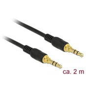 Delock stereo kabel za prikljucak, 3,5 mm, 3-pin, muško-muško, 2 m, crni