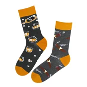 Sokisahtel Nogavice SIMON cotton socks with flamingos siva